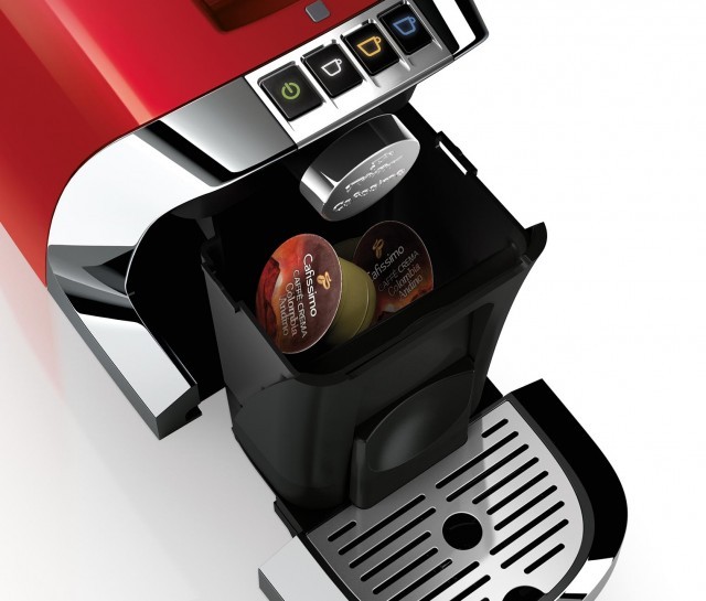 Piros Tchibo Cafissimo TUTTOCAFF&Egrave; kapszulatart&oacute;